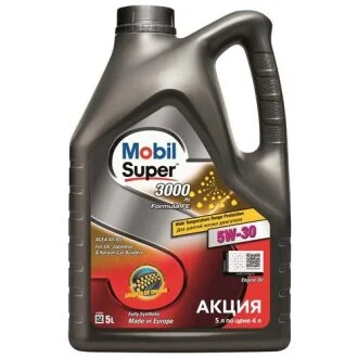 Олива моторна SUPER 3000 X1 FORMULA-FE 5W30/5л MOBIL 156155