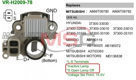 Регулятор генератора MOBILETRON VRH200978