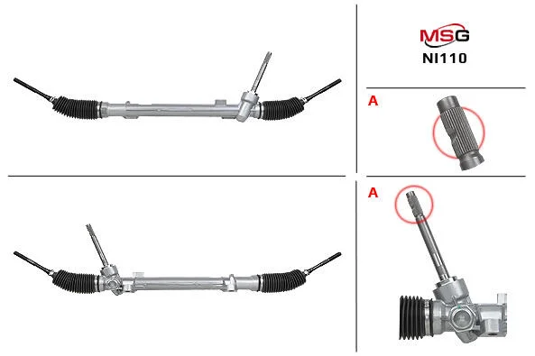 Рейка кермова Nissan Rogue (T32) 13-, X-Trail (T32) 13- MSG NI110 (фото 1)