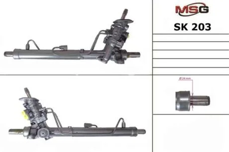 Рейка кермова з г/п Skoda Fabia 00-/VW Polo 04-09 MSG SK203