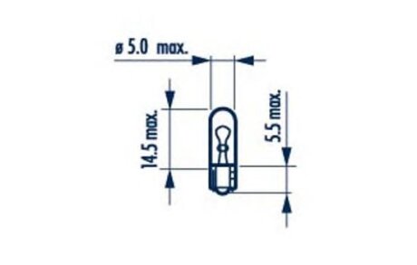 170733000 Лампа W2,3W 12V 2,3W W2X4,6d |WEDGEBASE LAMPS| (10шт) NARVA 17073