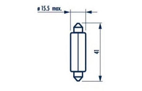 175123000 Лампа C18W 12V 18W SV8,5 15x41 |FESTOON 41mm| (10шт) NARVA 17512