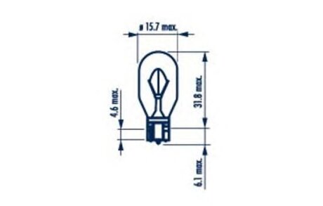 176313000 Лампа W16W 12V 16W W2,1X9,5d (10шт) NARVA 17631