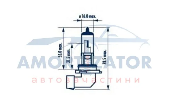 4000 Лампа HB4 12/12,8V 50/55W P22d (блістер 1 шт.) HALOGEN NARVA 48006 (фото 1)