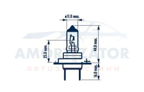 4000 Лампа H7 12V 55W PX26D (блістер 1 шт.) H7 12V NARVA 48328 (фото 1)