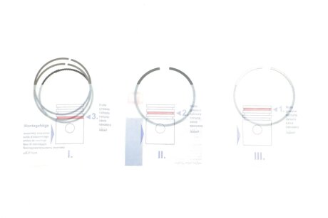Кільця поршневі (1цил) Opel 73.4 (1.2/1.2/2) Z10XEP/Z12XEP/Z14XEP NE 120 035 0050 00