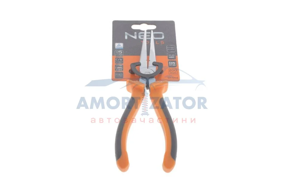 Плоскогубці подовжені прямі, 200 мм NEO TOOLS 01014 (фото 1)