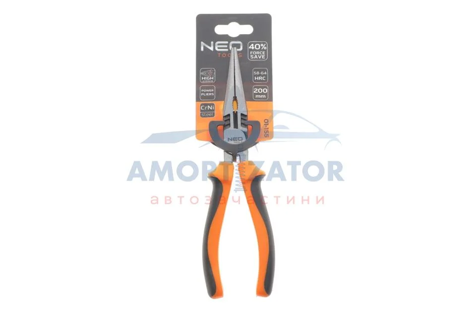Плоскогубці подовжені прямі, 160 мм NEO TOOLS 01155 (фото 1)
