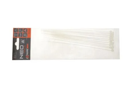Стяжки кабельні EXTREME 2,5 × 200 мм, білі 20 шт. NEO TOOLS 01649