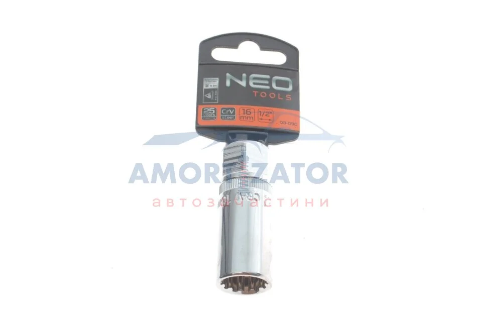 Головка змінна свічкова 1/2", 16 мм NEO TOOLS 08090 (фото 1)