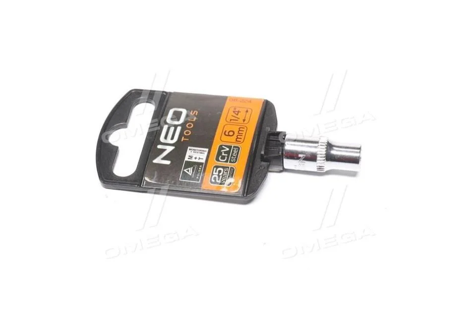 Головка змінна 6-гранна довга 1/4" 6 мм (NEO) NEO TOOLS 08224 (фото 1)