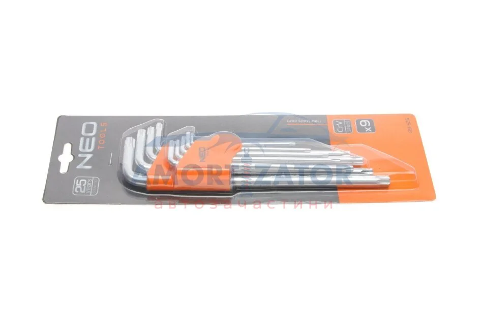 Ключі Torx набір 9 шт., з магнітом NEO TOOLS 09526 (фото 1)