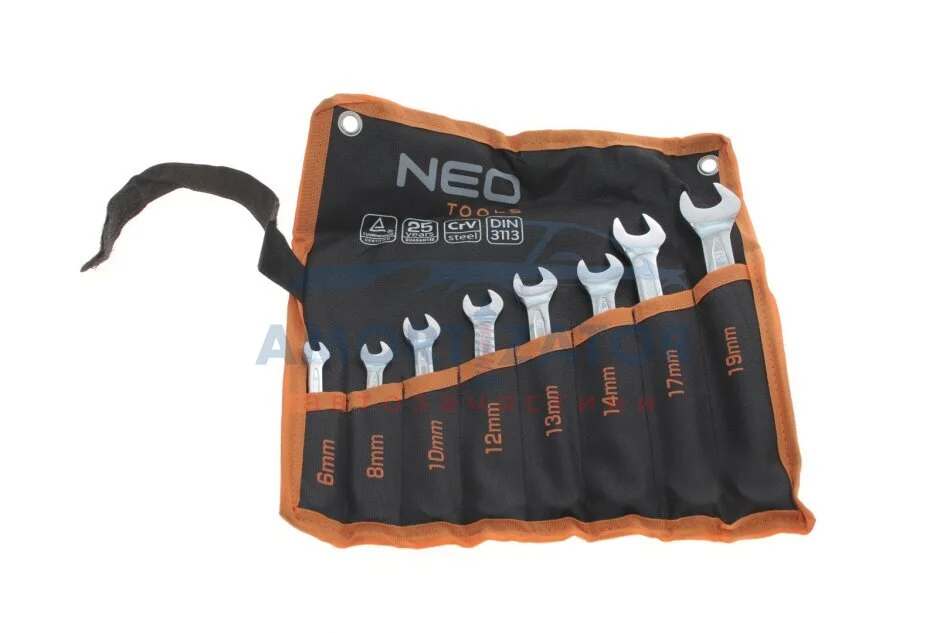 Ключі комбіновані, 6-19 мм, набір 8 шт.*1 уп. NEO TOOLS 09751 (фото 1)