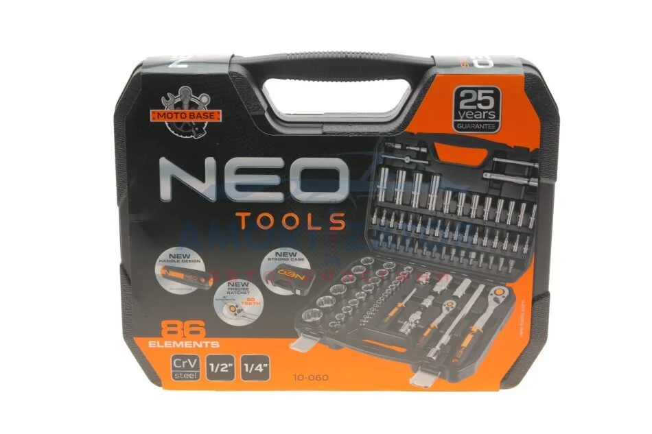 Головки змінні 86 шт., 1, 2, 1/4" CrV NEO TOOLS 10060 (фото 1)