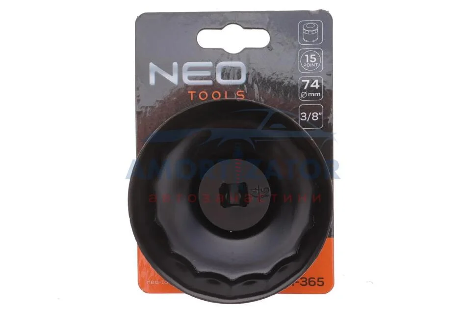 Головка змінна масляного фільтра 74 мм, 15 кут NEO TOOLS 11365 (фото 1)