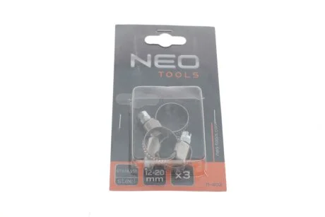 Хомут черв`ячний 12-20/9 мм, W4, 3 шт. NEO TOOLS 11402