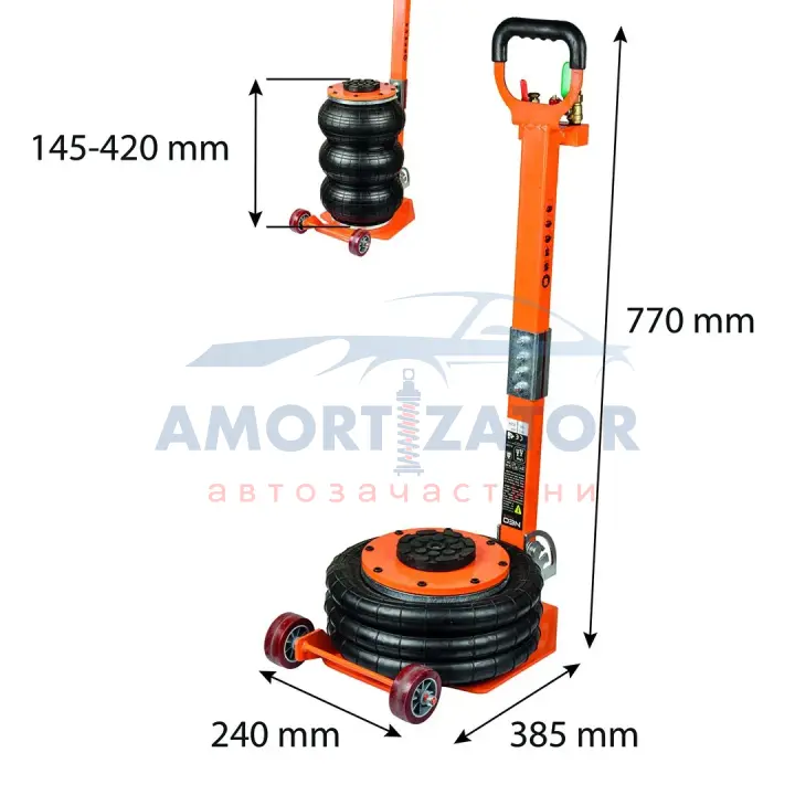 Домкрат пневматичний 3T, висота 145-420 мм NEO TOOLS 11737 (фото 1)