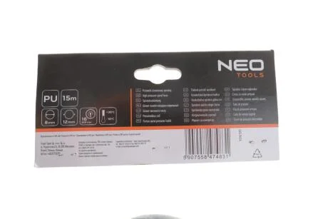 Шланг напірний спіральний 8,0 х 12 мм, 15 м, ПУ NEO TOOLS 120761