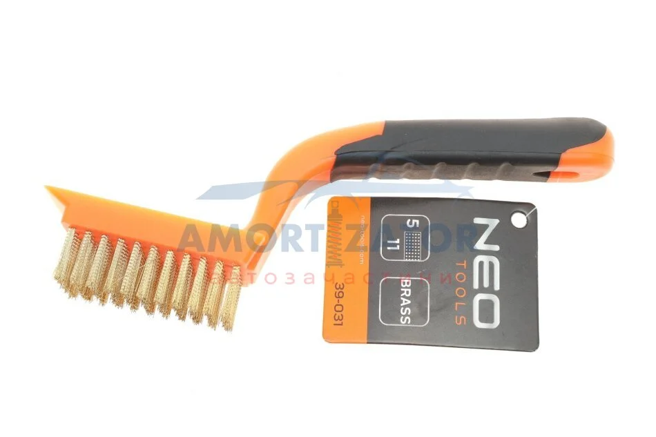 Щітка дротяна, латунний дріт, 5х11 рядів NEO TOOLS 39031 (фото 1)