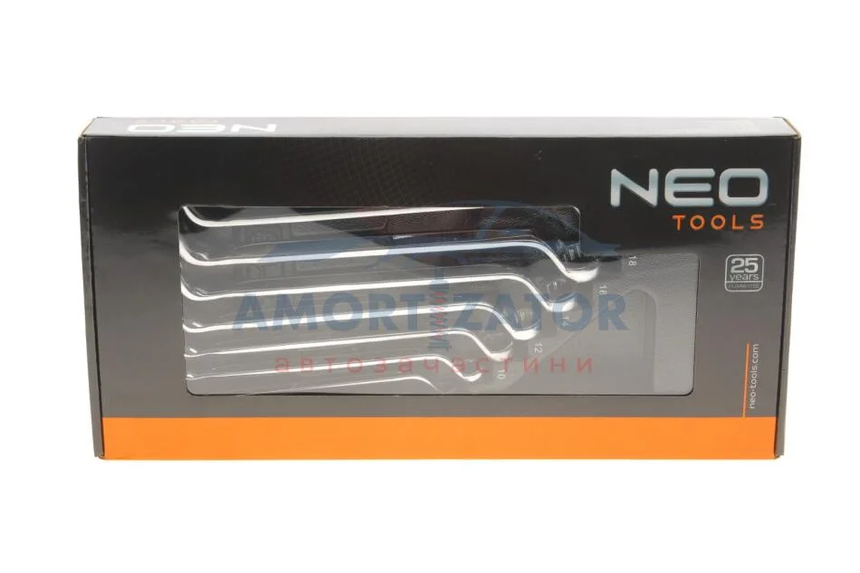 Ключи накидні вигнуті, 6 - 22 мм, 8 шт. NEO TOOLS 84233 (фото 1)