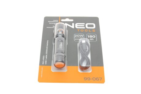 USB акумуляторний ліхтарик C 2000 lm CHN LED NEO TOOLS 99-067