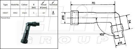 Кришка свічки запалювання NGK XB05F