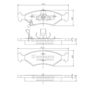 Гальмівні колодки NIPPARTS J3600301