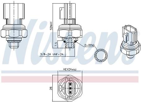 Датчик тиску хладогенту NISSENS 301077
