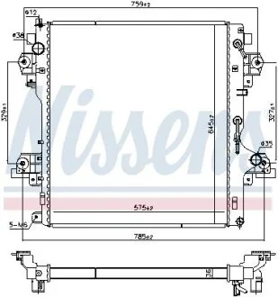 TOYOTA Радіатор охолодження двиг. LAND CRUISER PRADO 2.8 D-4D 15- NISSENS 606071