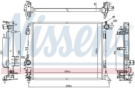 Радіатор охолодження двигуна Scenic/Megane 1.2/1.3TCe /1.5dCi 16- NISSENS 606473