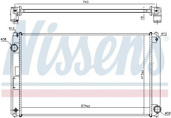 TOYOTA Радіатор системи охолодження двигуна RAV 4 IV 2.0 12-, LEXUS NISSENS 606610 (фото 1)