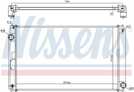 TOYOTA Радіатор системи охолодження двигуна RAV 4 IV 2.0 12-, LEXUS NISSENS 606610