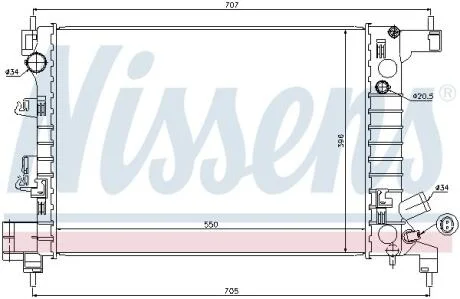 CHEVROLET Радіатор системи охолодження двигуна AVEO 11- NISSENS 61678