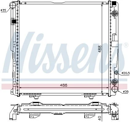Радіатор охолодження MERCEDES E-CLASS W 124 (84-) E 220 (вир-во Nissens) NISSENS 62763A (фото 1)
