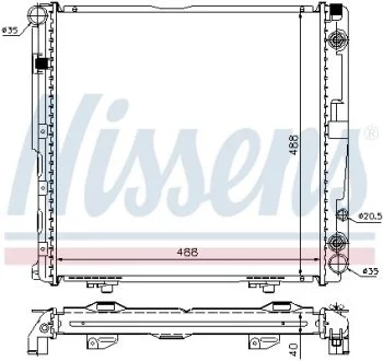 Радіатор охолодження MERCEDES E-CLASS W 124 (84-) E 220 NISSENS 62763A