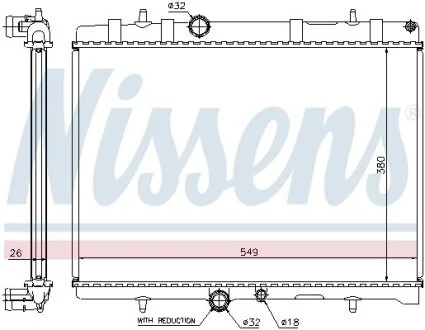Радіатор системи охолодження NISSENS 63607A