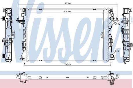 RENAULT Радіатор охолодження двиг. ESPACE IV 2.0 06-, LAGUNA II 1.9, 2.0, 2.2 05- NISSENS 637642