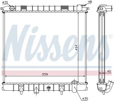 Радіатор охолоджування NISSENS 64302A (фото 1)