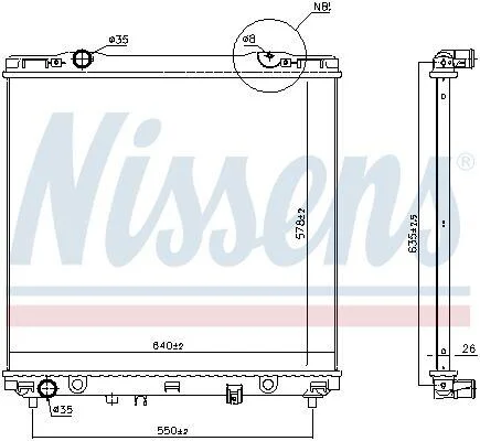 Радіатор охолоджування NISSENS 66773 (фото 1)