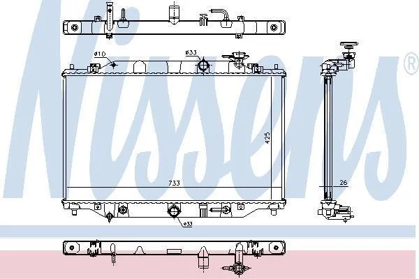 Радіатор охолодження двигуна Mazda CX-5 2.2 D 12-17 (АКПП) NISSENS 68533 (фото 1)