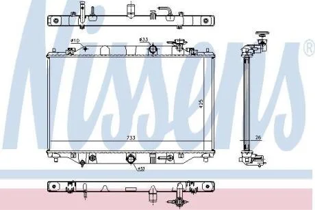 Радіатор охолодження двигуна Mazda CX-5 2.2 D 12-17 (АКПП) NISSENS 68533