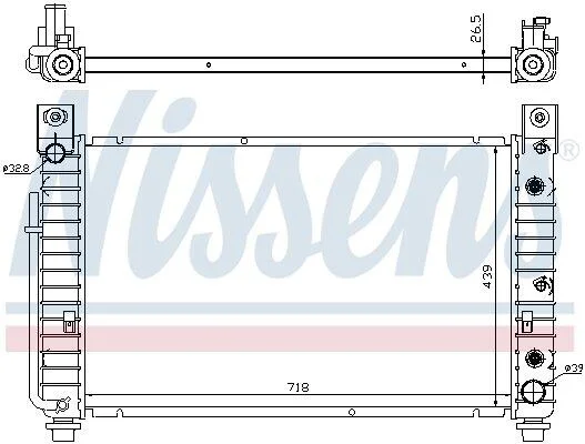CHEVROLET Радіатор системи охолодження двигуна TAHOE 4.8, 5.3 99- NISSENS 69092 (фото 1)