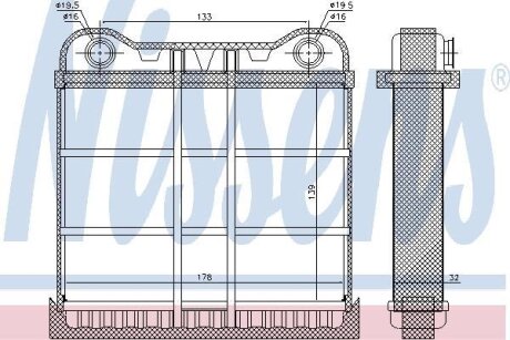Радіатор пічки NISSENS 70225