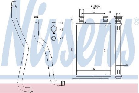 CHRYSLER Радіатор опалення 300C 2.7 04-, 3.0, 3.5, 5.7, 6.1 NISSENS 70979