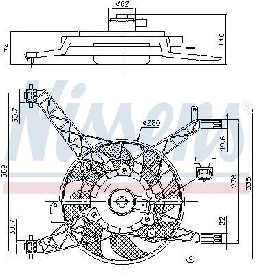 FORD Вентилятор радіатора B-MAX 1.4, 1.6 12-, FIESTA VI 1.25, 1.4, 1.6 08- NISSENS 85751 (фото 1)