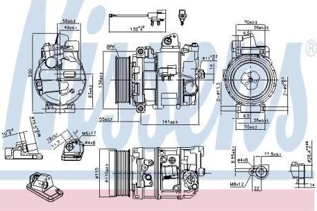 LAND ROVER Компресор кондиціонера DISCOVERY III 2.7 04- NISSENS 890082