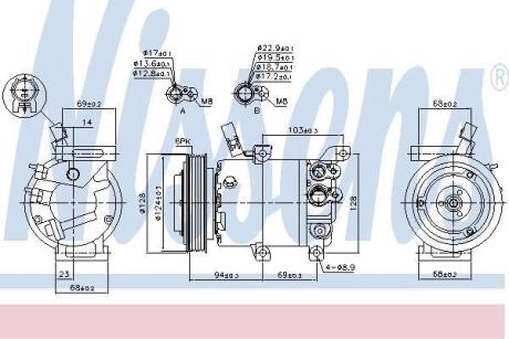 Компресор кондицiонера NISSENS 890176