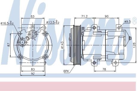 Компресор кондицiонера NISSENS 89059