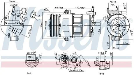 FORD Компресор кондиціонера FOCUS III 2.0 12-, KUGA II 2.5 14- NISSENS 890639