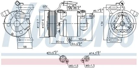 Компресор кондицiонера NISSENS 890649